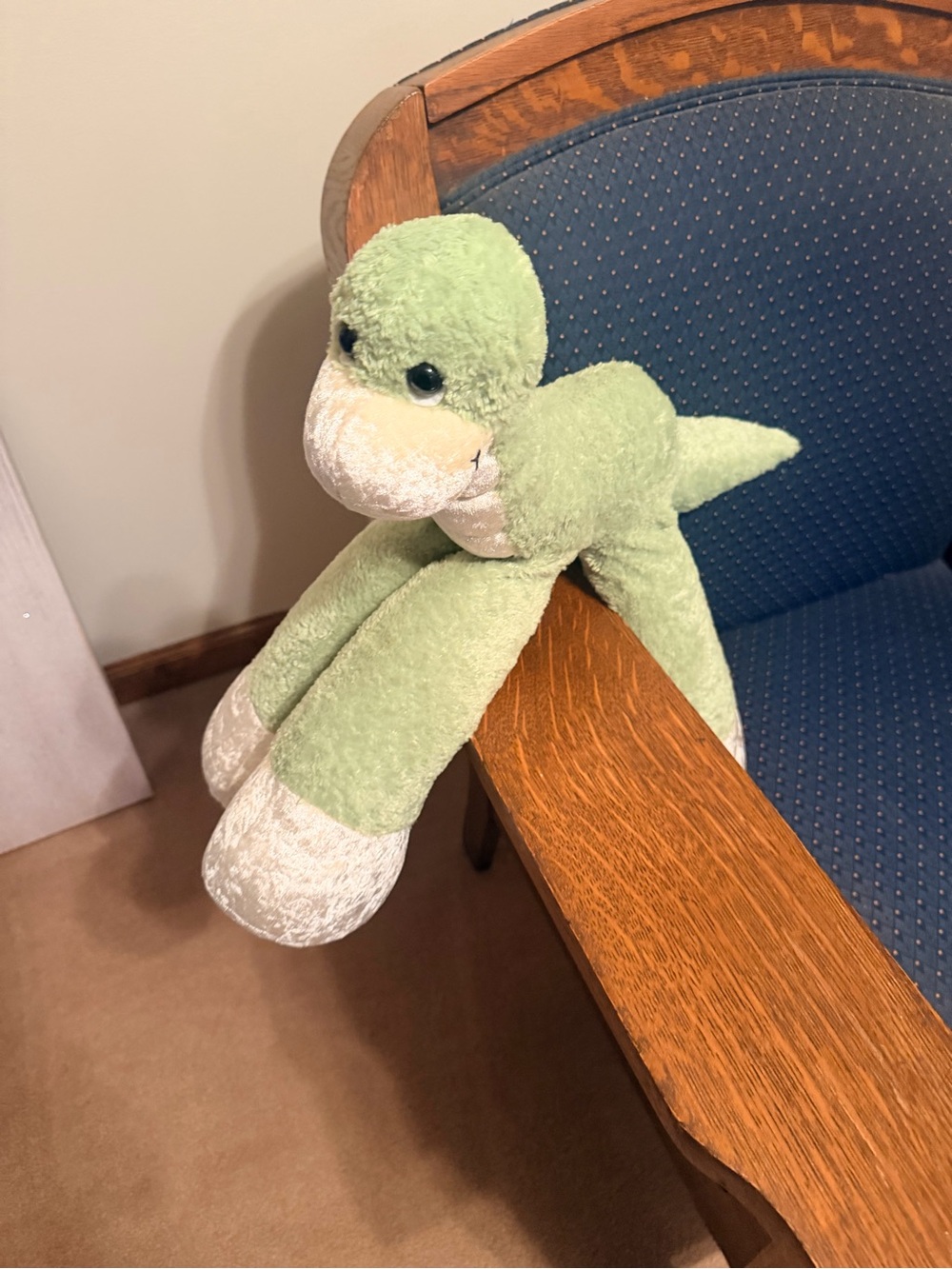 Plush Light Green Dinosaur Stuffed Animal - Soft Cuddly Toy